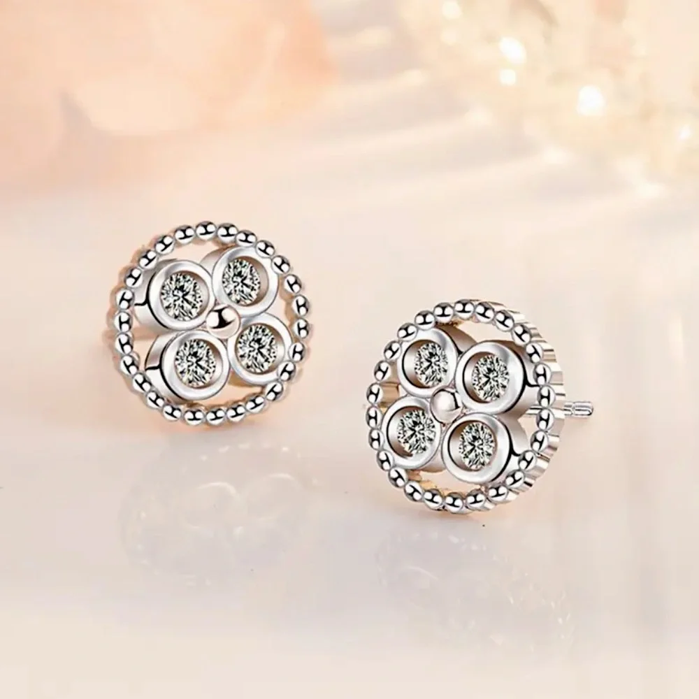 🌟 Sterling Silver Circle Stud Earrings